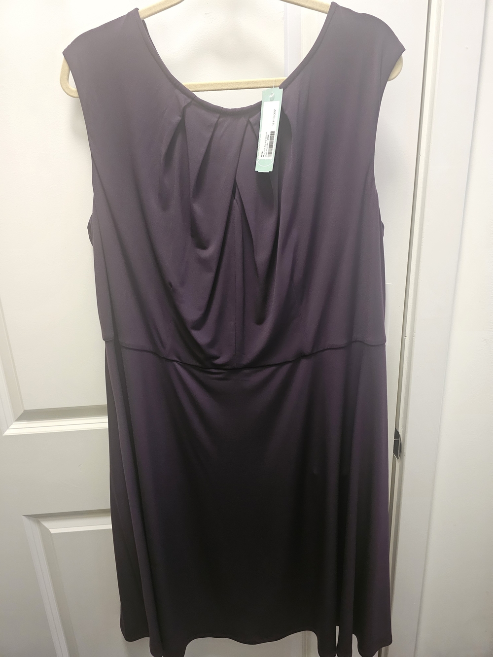 Wisp Sleeveless Draped Purple Womens Dress